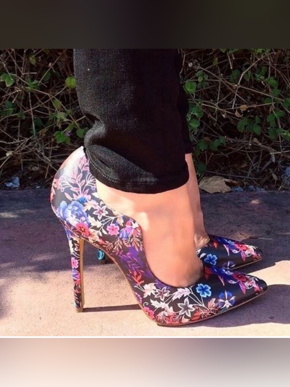 BEBE Farnaz Floral D'Orsay Pointed Toe Stiletto Pumps - Size 8